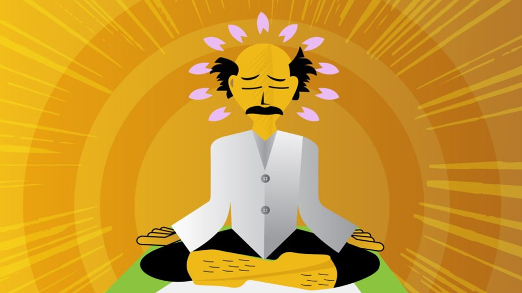 researcher meditating to keep calm during crisis management